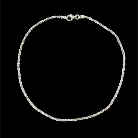 925 Sterling Silver Paddle Chain Link Size 11" Necklace - Picture 1 of 7